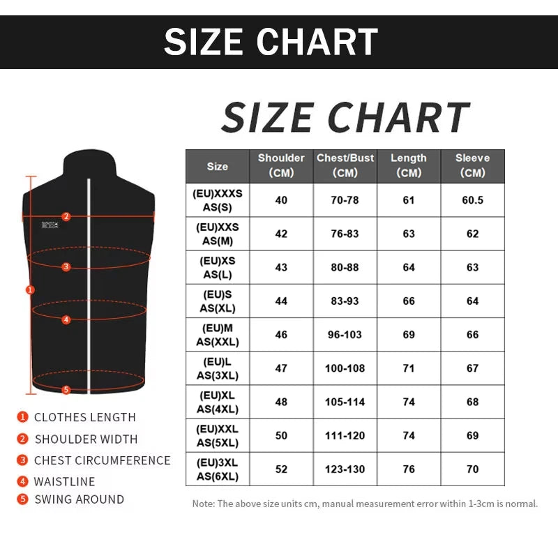 21 Area Heated Vest Jacket Women Winter Smart Heating Vest  Outdoor Flexible Thermal Clothes Winter Warm Outdoor Hiking Fishing