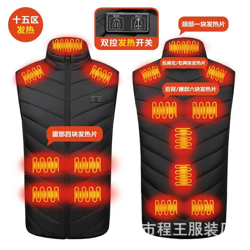 Intelligent Heating Vest Men's Women's Cross-Border Smart Heating Thermal Clothing Constant Temperature Full-Body Heating Vest