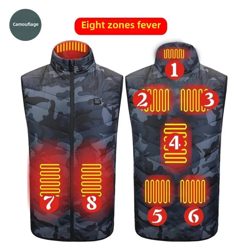 Intelligent Heating Vest Men's Women's Cross-Border Smart Heating Thermal Clothing Constant Temperature Full-Body Heating Vest