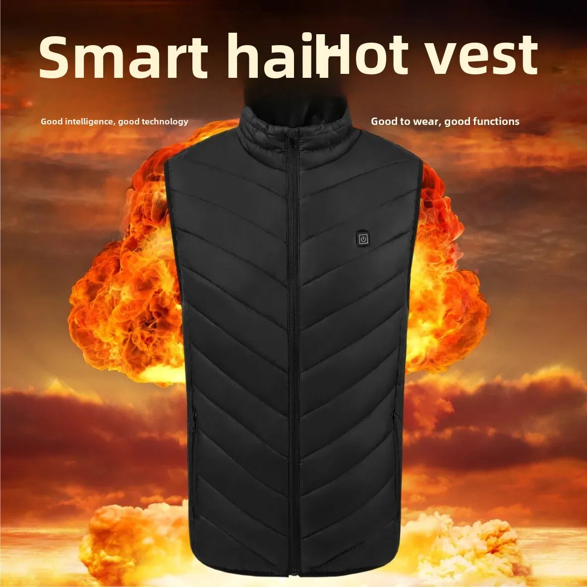 Intelligent Heating Vest Men's Women's Cross-Border Smart Heating Thermal Clothing Constant Temperature Full-Body Heating Vest