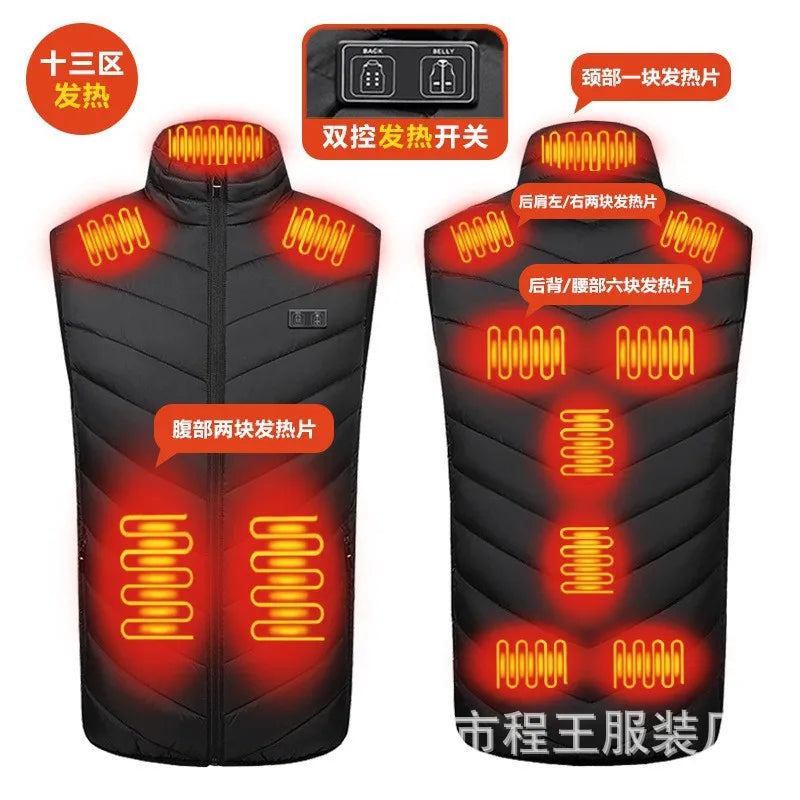Intelligent Heating Vest Men's Women's Cross-Border Smart Heating Thermal Clothing Constant Temperature Full-Body Heating Vest