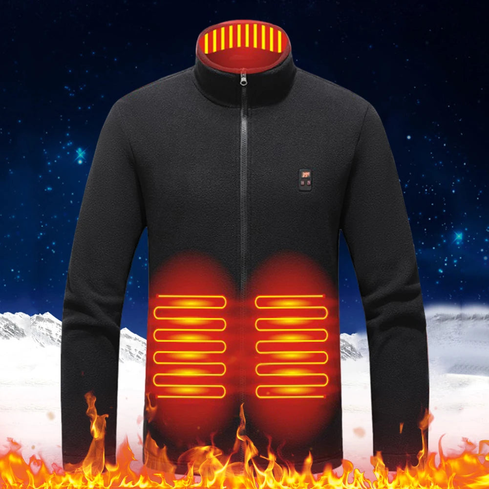 9 Heated Area Heated Jacket USB Charging Heated Insulated Jackets 3 Gear Temperature Heating Jackets Coat for Outdoor Activities