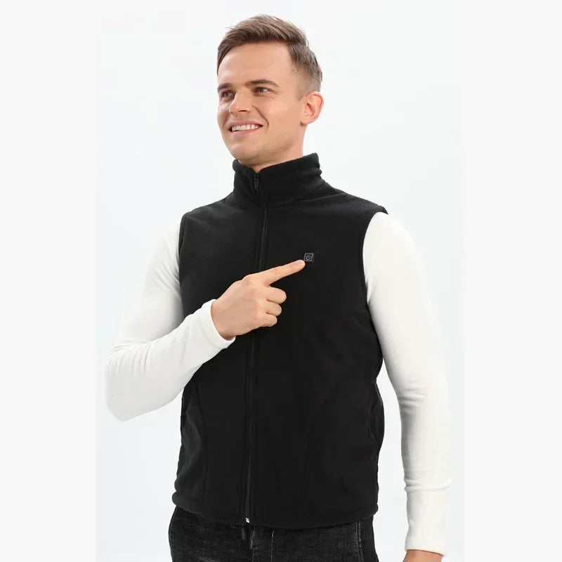 Men Women Heated Sweaters Winter Autumn Thickened Coats Vest Jackets Fleece Coats Heating Cashmere Vest Fashion Slim Furry Coat