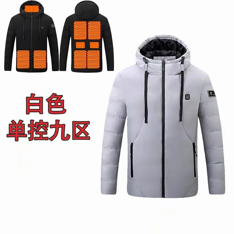 Heatable Outdoor Cotton Jacket Smart Heating Casual Winter Coat for Men And Women Thickened Polyester Fiber Zipper Closure