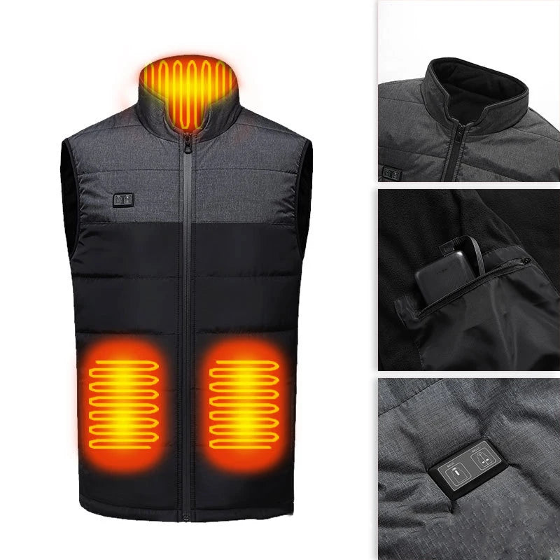 21 Area Heated Vest Jacket Women Winter Smart Heating Vest  Outdoor Flexible Thermal Clothes Winter Warm Outdoor Hiking Fishing