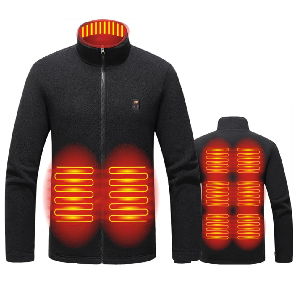 9 Heated Area Heated Jacket USB Charging Heated Insulated Jackets 3 Gear Temperature Heating Jackets Coat for Outdoor Activities