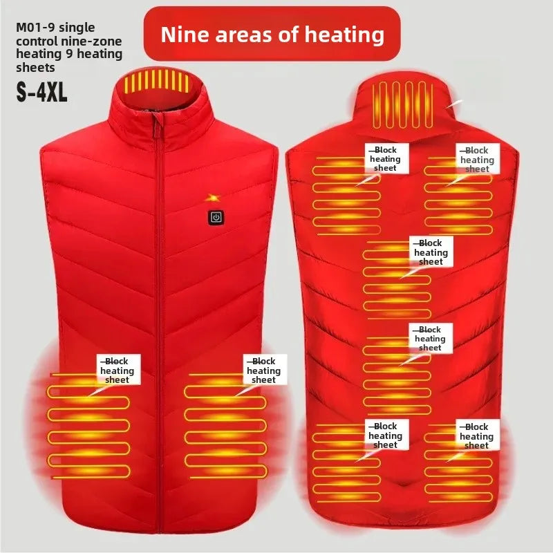Intelligent Heating Vest Men's Women's Cross-Border Smart Heating Thermal Clothing Constant Temperature Full-Body Heating Vest