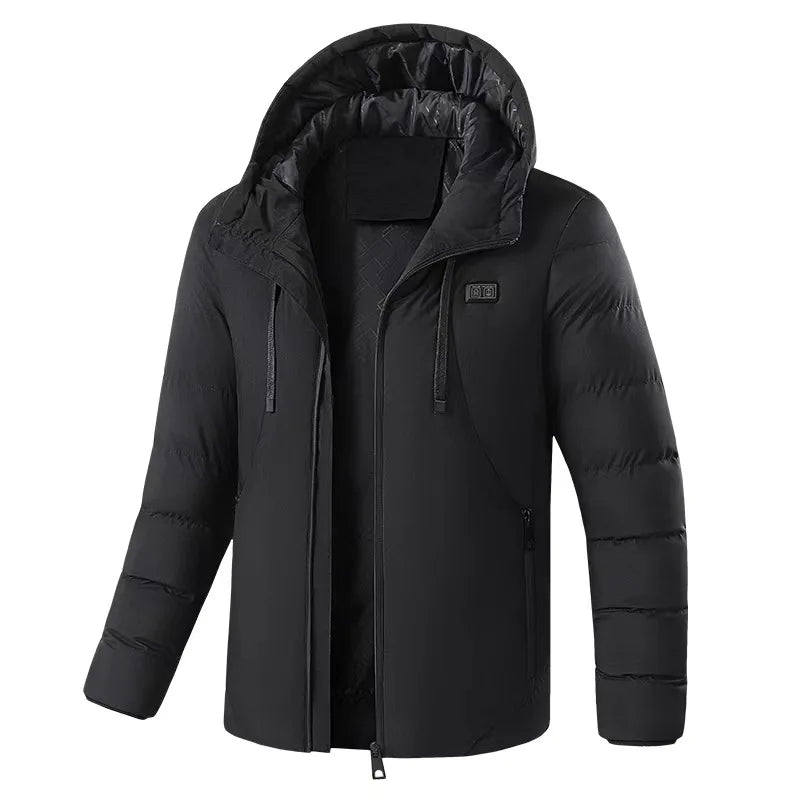 Heatable Outdoor Cotton Jacket Smart Heating Casual Winter Coat for Men And Women Thickened Polyester Fiber Zipper Closure