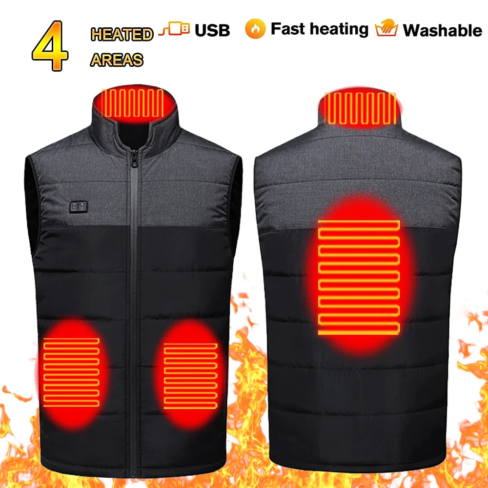 21 Area Heated Vest Jacket Women Winter Smart Heating Vest  Outdoor Flexible Thermal Clothes Winter Warm Outdoor Hiking Fishing