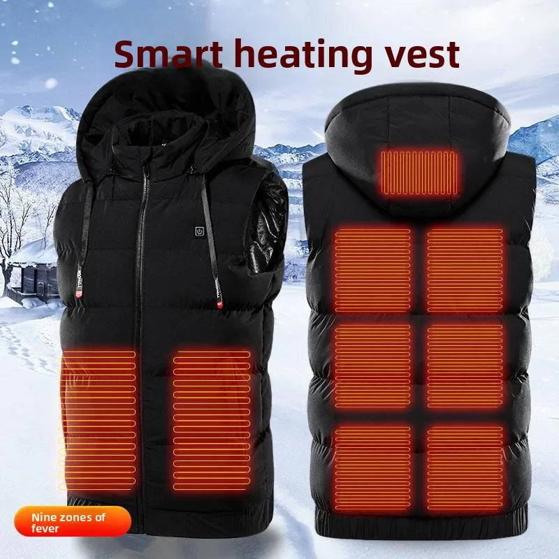 Heated Electric Vest Intelligent Self-Heating down Cotton Women's Charging Heating Smart Thermal Control Warm Clothes