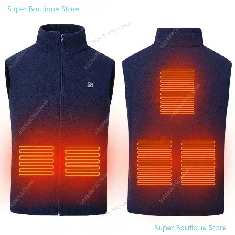 Men Women Heated Sweaters Winter Autumn Thickened Coats Vest Jackets Fleece Coats Heating Cashmere Vest Fashion Slim Furry Coat
