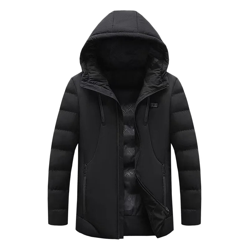 Heatable Outdoor Cotton Jacket Smart Heating Casual Winter Coat for Men And Women Thickened Polyester Fiber Zipper Closure