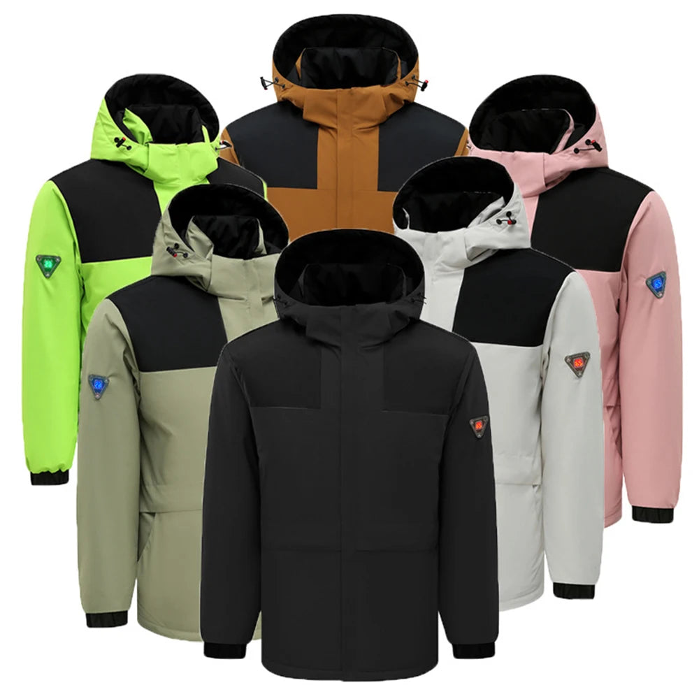 Fashion Ski Graphene Heated Jacket Couple Style Waterproof Heated Warm Coat Functional Heated Self Heating Clothes Warm Parka