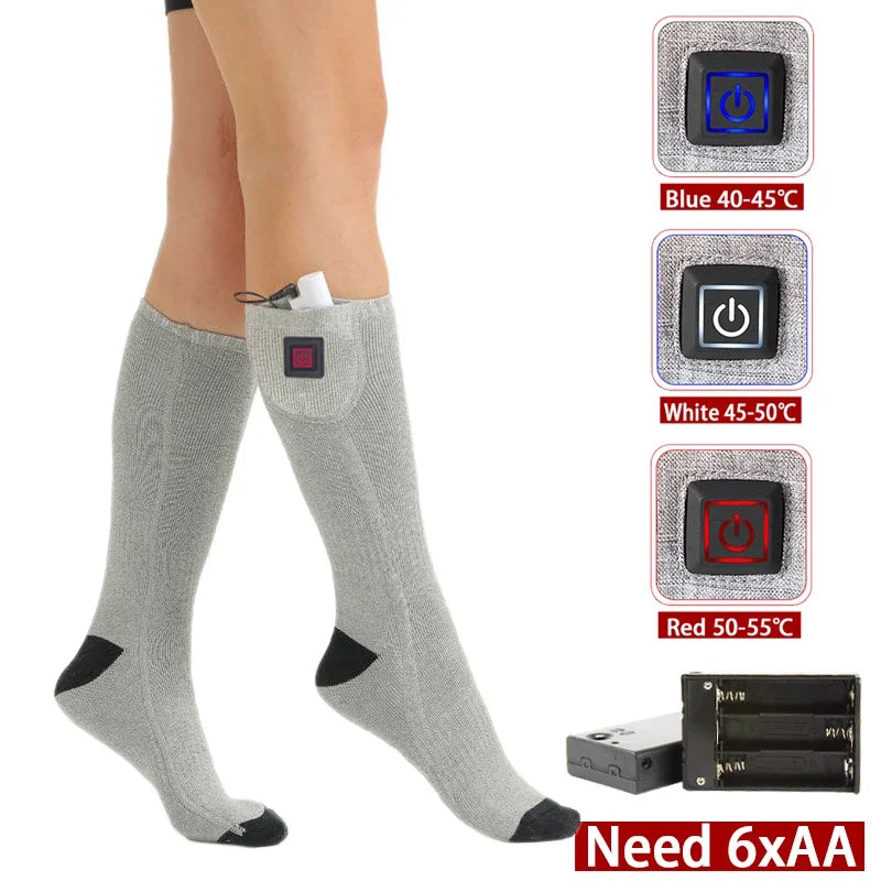Winter Electric Heated Socks Men's Women's Thermal Heating Thermosocks Foot Warmer Socks Trekking Ski Cycling Outdoor Warm Socks
