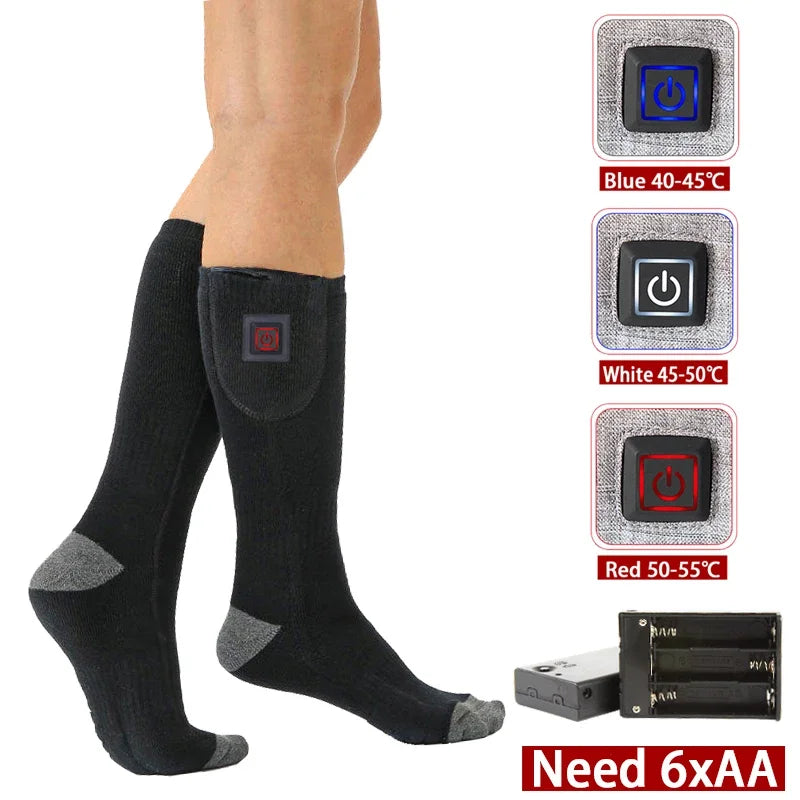 Winter Electric Heated Socks Men's Women's Thermal Heating Thermosocks Foot Warmer Socks Trekking Ski Cycling Outdoor Warm Socks