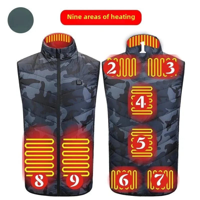 Intelligent Heating Vest Men's Women's Cross-Border Smart Heating Thermal Clothing Constant Temperature Full-Body Heating Vest