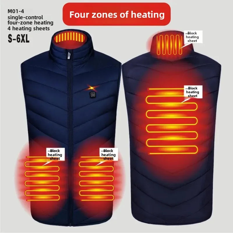 Intelligent Heating Vest Men's Women's Cross-Border Smart Heating Thermal Clothing Constant Temperature Full-Body Heating Vest