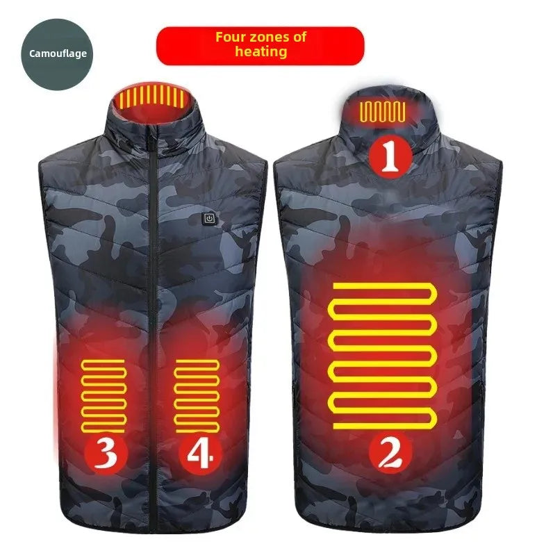 Intelligent Heating Vest Men's Women's Cross-Border Smart Heating Thermal Clothing Constant Temperature Full-Body Heating Vest