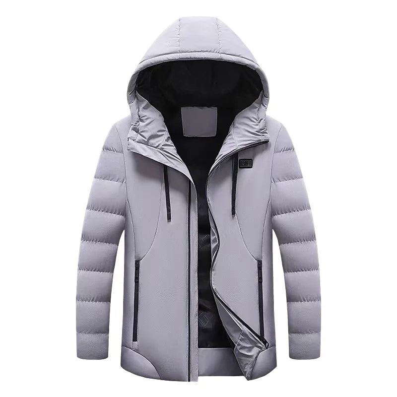 Heatable Outdoor Cotton Jacket Smart Heating Casual Winter Coat for Men And Women Thickened Polyester Fiber Zipper Closure
