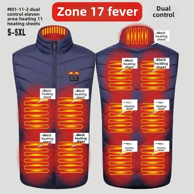 Intelligent Heating Vest Men's Women's Cross-Border Smart Heating Thermal Clothing Constant Temperature Full-Body Heating Vest