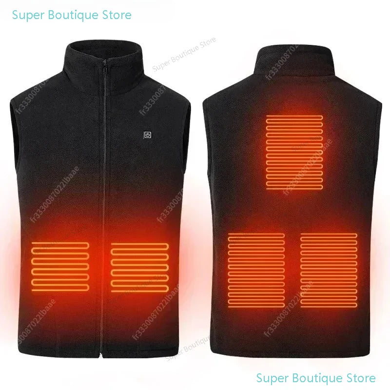 Men Women Heated Sweaters Winter Autumn Thickened Coats Vest Jackets Fleece Coats Heating Cashmere Vest Fashion Slim Furry Coat