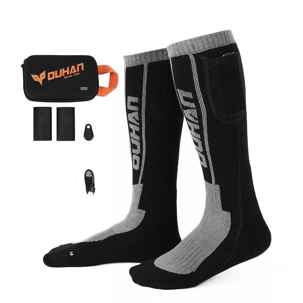 Chaussette chauffante avec télécommande — modèle noir 3,7 V, jusqu'à 8 h | VETCHAUD™
