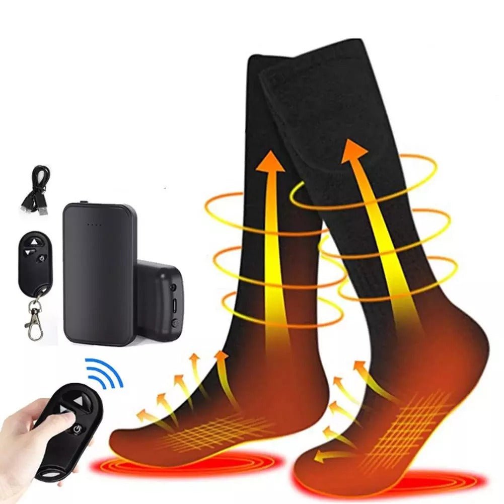 Chaussette chauffante batterie + télécommande — ski, vélo, chasse, pêche | VETCHAUD™