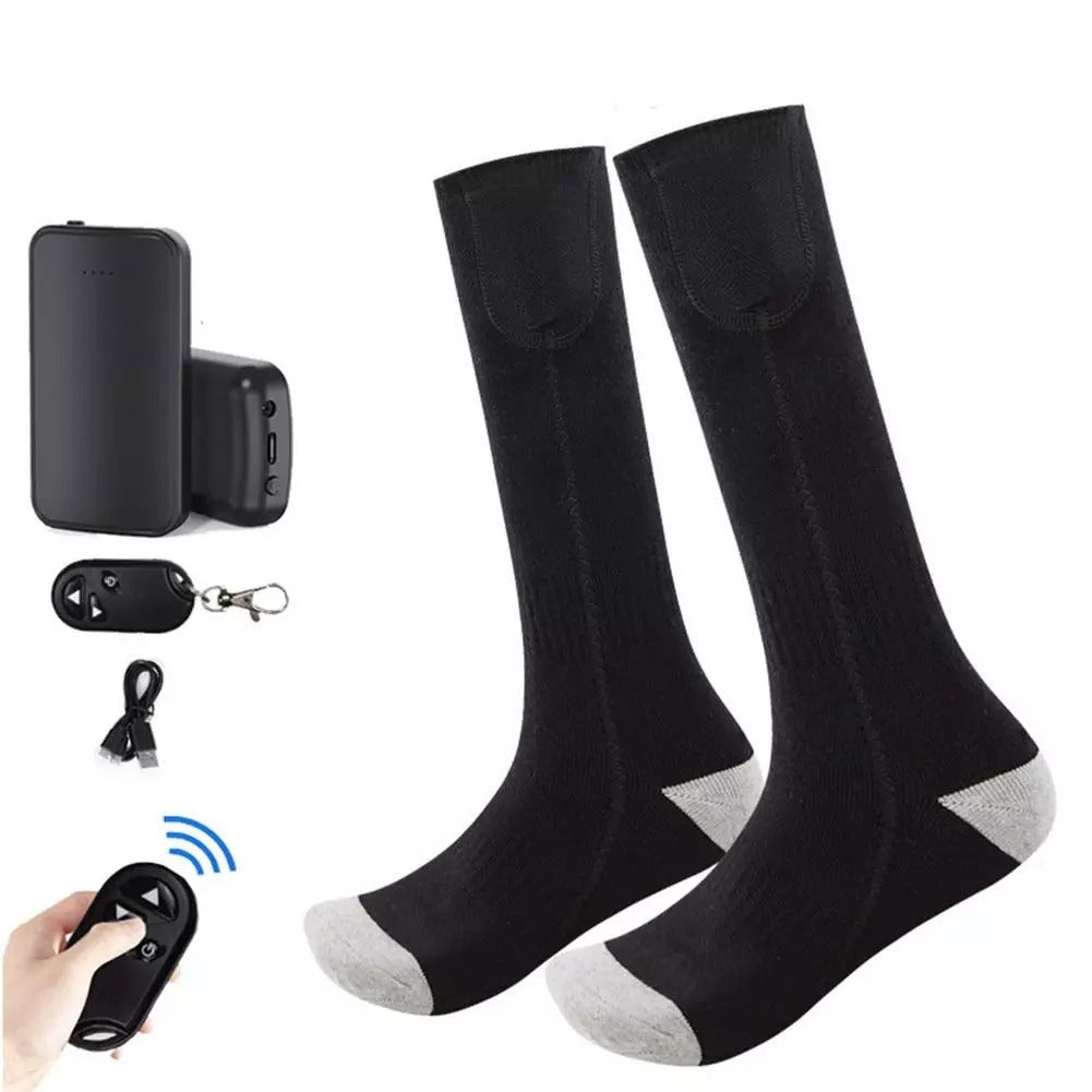 Chaussette chauffante batterie + télécommande — ski, vélo, chasse, pêche | VETCHAUD™