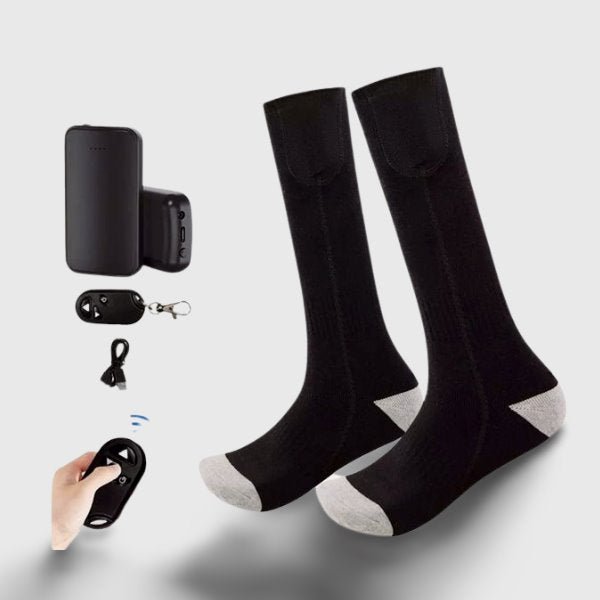 Chaussette chauffante batterie + télécommande — ski, vélo, chasse, pêche | VETCHAUD™