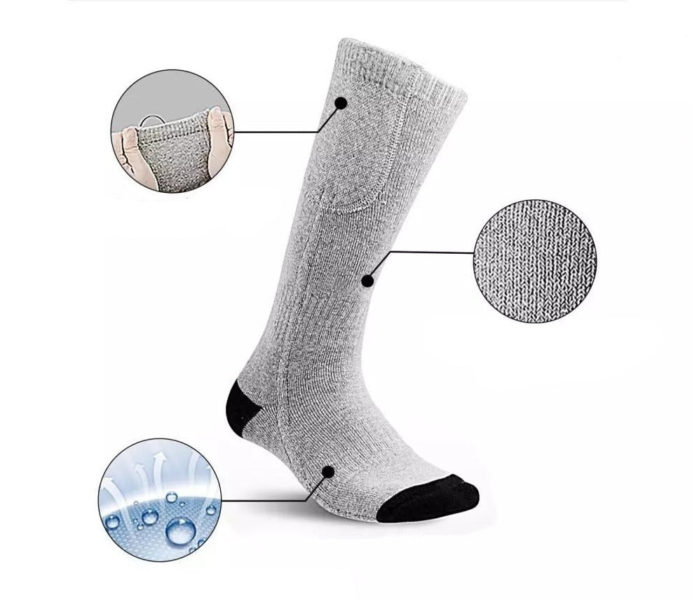 Chaussette chauffante nuit — piles 4,5 V et 50 % coton pour le coucher | VETCHAUD™