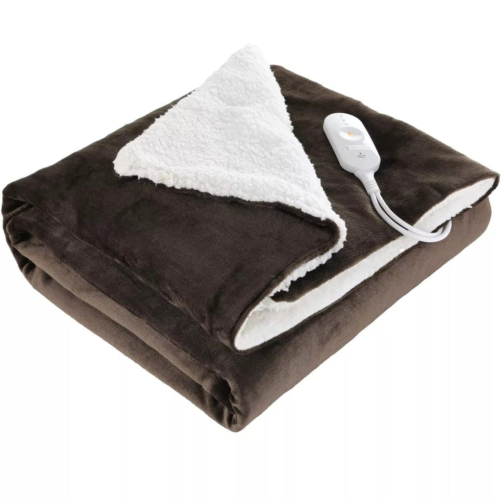 Couverture chauffante marron foncé
