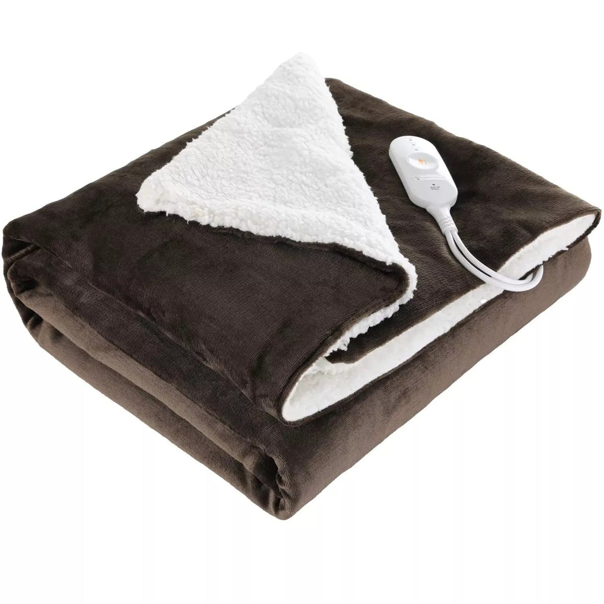 Couverture chauffante marron foncé