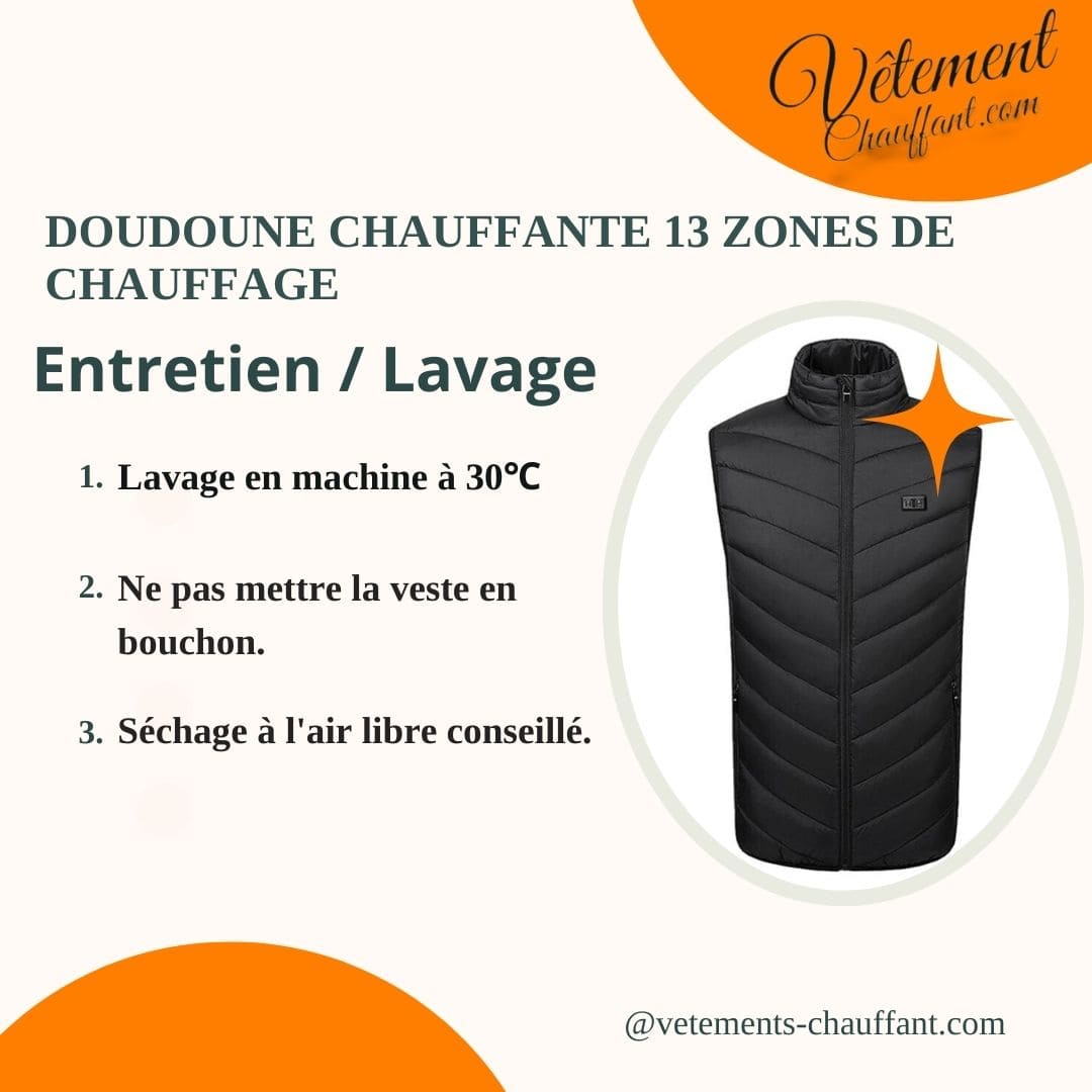 Doudoune chauffante 13 zones double contrôle – chaleur modulable | VETCHAUD™