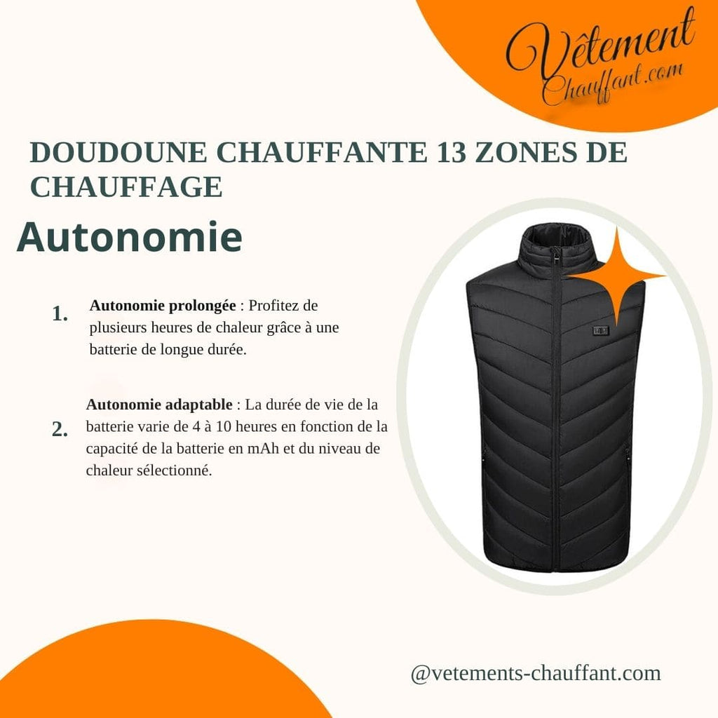 Doudoune chauffante 13 zones double contrôle – chaleur modulable | VETCHAUD™