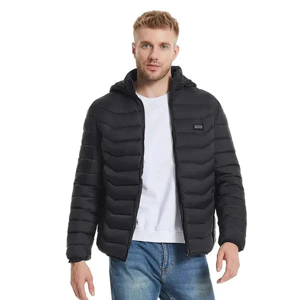 Doudoune chauffante noire 11 zones – chaleur équilibrée avant et arrière | VETCHAUD™