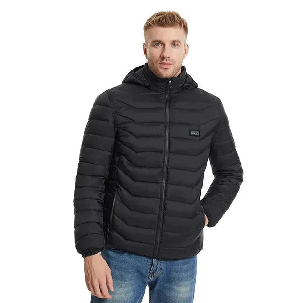 Doudoune chauffante noire 11 zones – chaleur équilibrée avant et arrière | VETCHAUD™