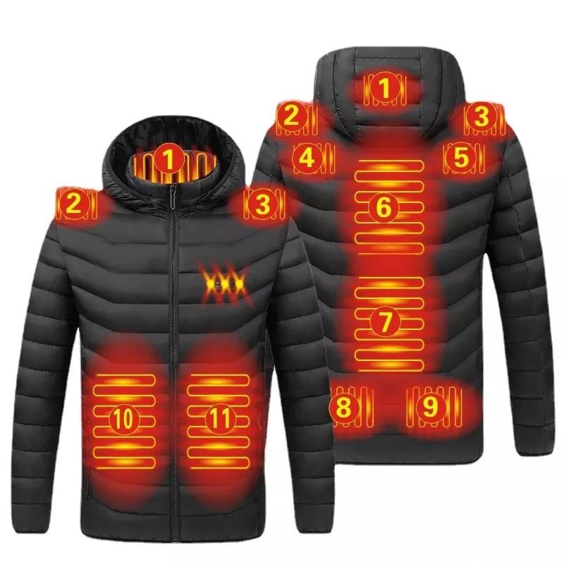 Doudoune chauffante noire 11 zones – chaleur équilibrée avant et arrière | VETCHAUD™