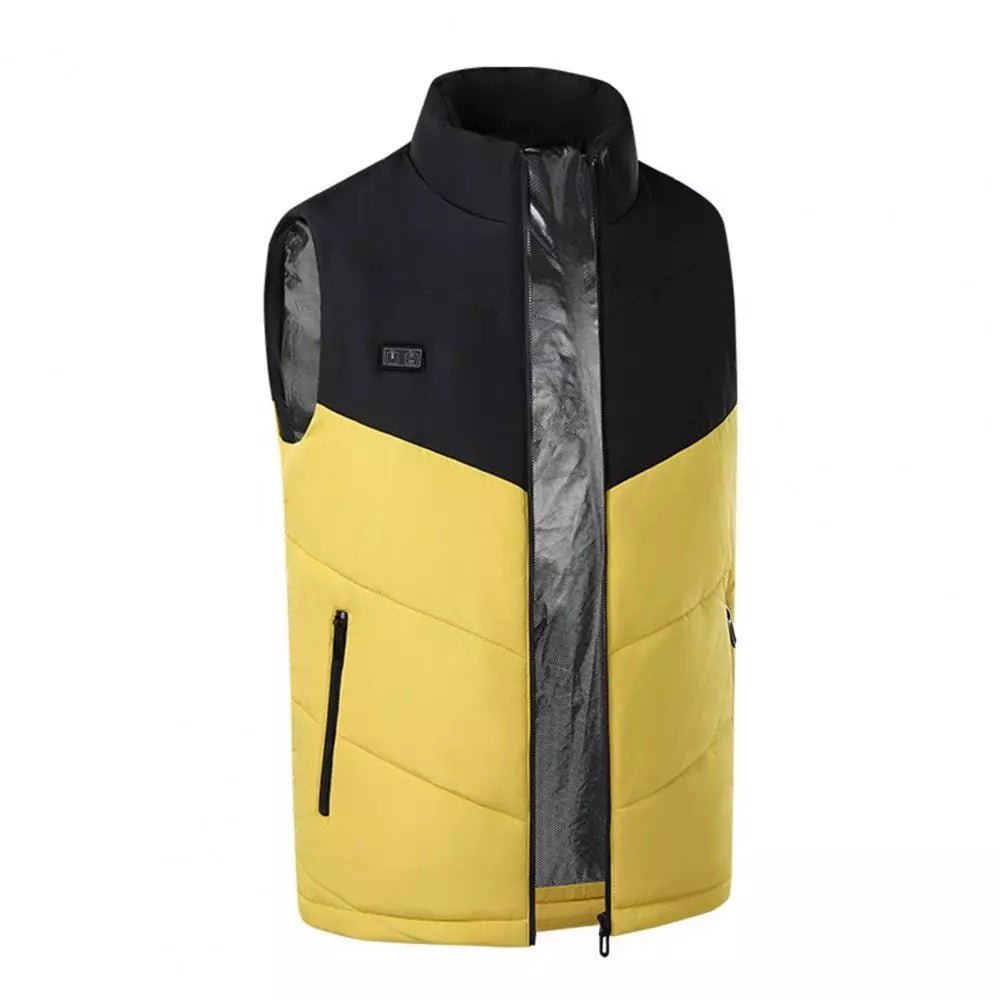 Gilet chauffant femme 9 zones double contrôle – coloris jaune et noir | VETCHAUD™