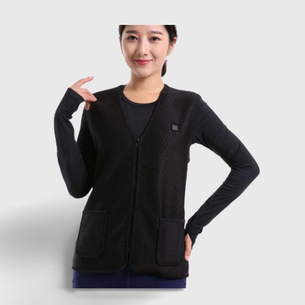 Gilet chauffant femme taille S – 5 zones USB sous-vêtement thermique | VETCHAUD™