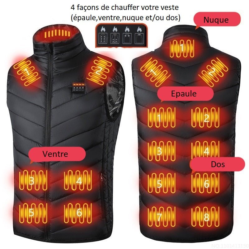 Veste chauffante 17 zones de chauffe – diffusion intégrale haut du corps | VETCHAUD™