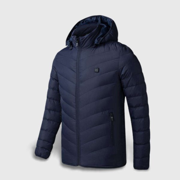 Veste chauffante bleue manches longues 9 zones – hiver actif | VETCHAUD™