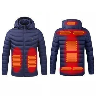 Veste chauffante bleue manches longues 9 zones – hiver actif | VETCHAUD™