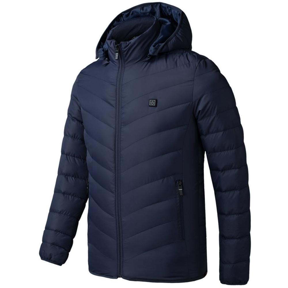 Veste chauffante bleue manches longues 9 zones – hiver actif | VETCHAUD™