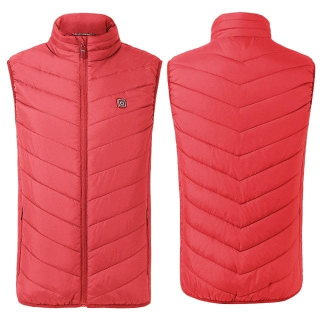 Veste chauffante électrique manche courte rouge – style actif et chaleur | VETCHAUD™