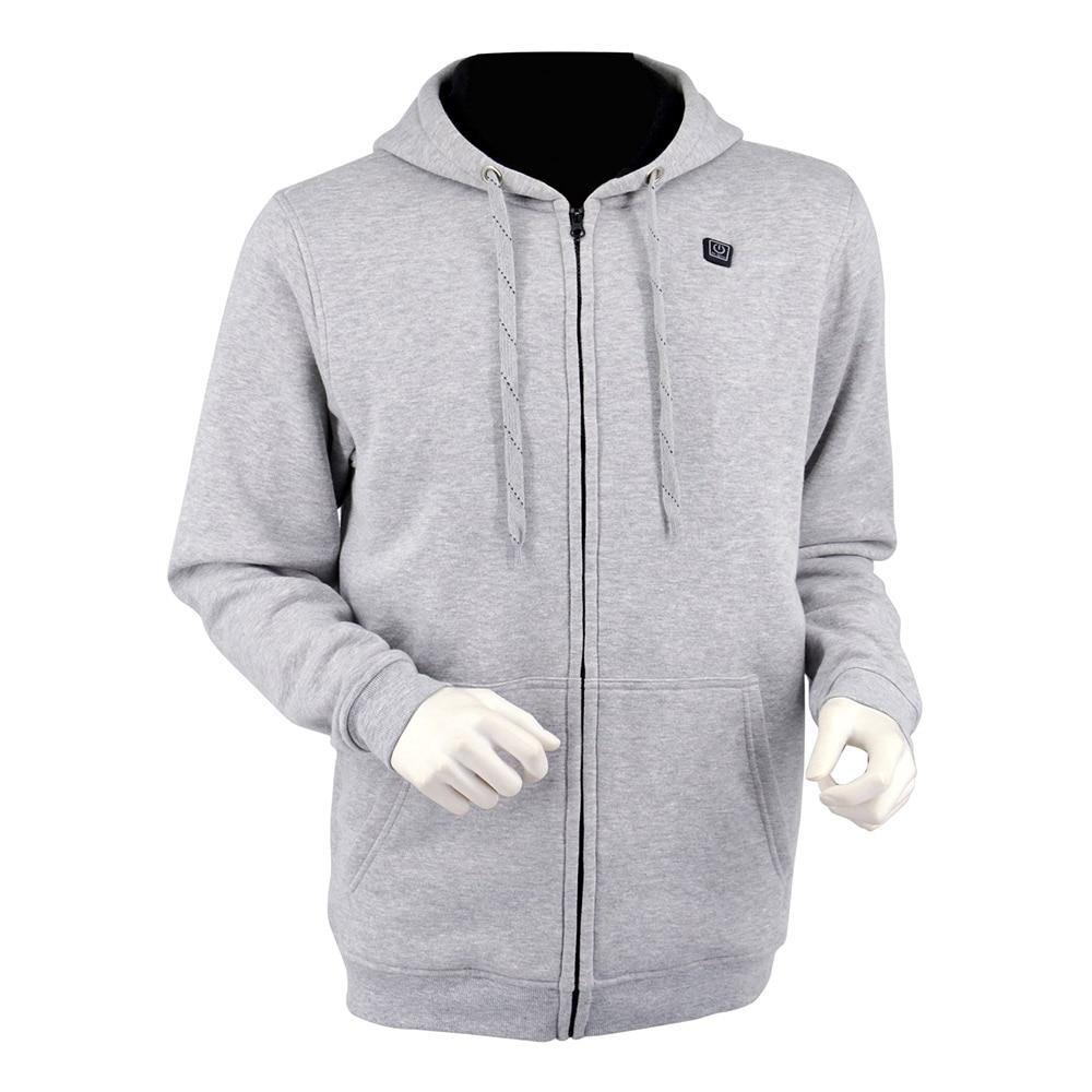 Veste chauffante grise à capuche 3 zones – chaleur rapide et ciblée | VETCHAUD™