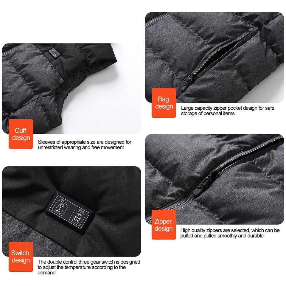 Veste chauffante manche courte rouge et noire 15 zones – liberté maximale | VETCHAUD™