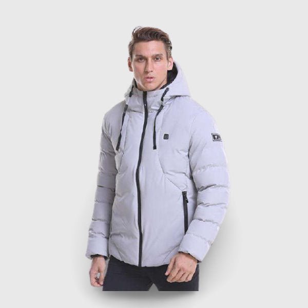 Veste chauffante ski blanche microfibre carbone – chaud sur les pistes | VETCHAUD™